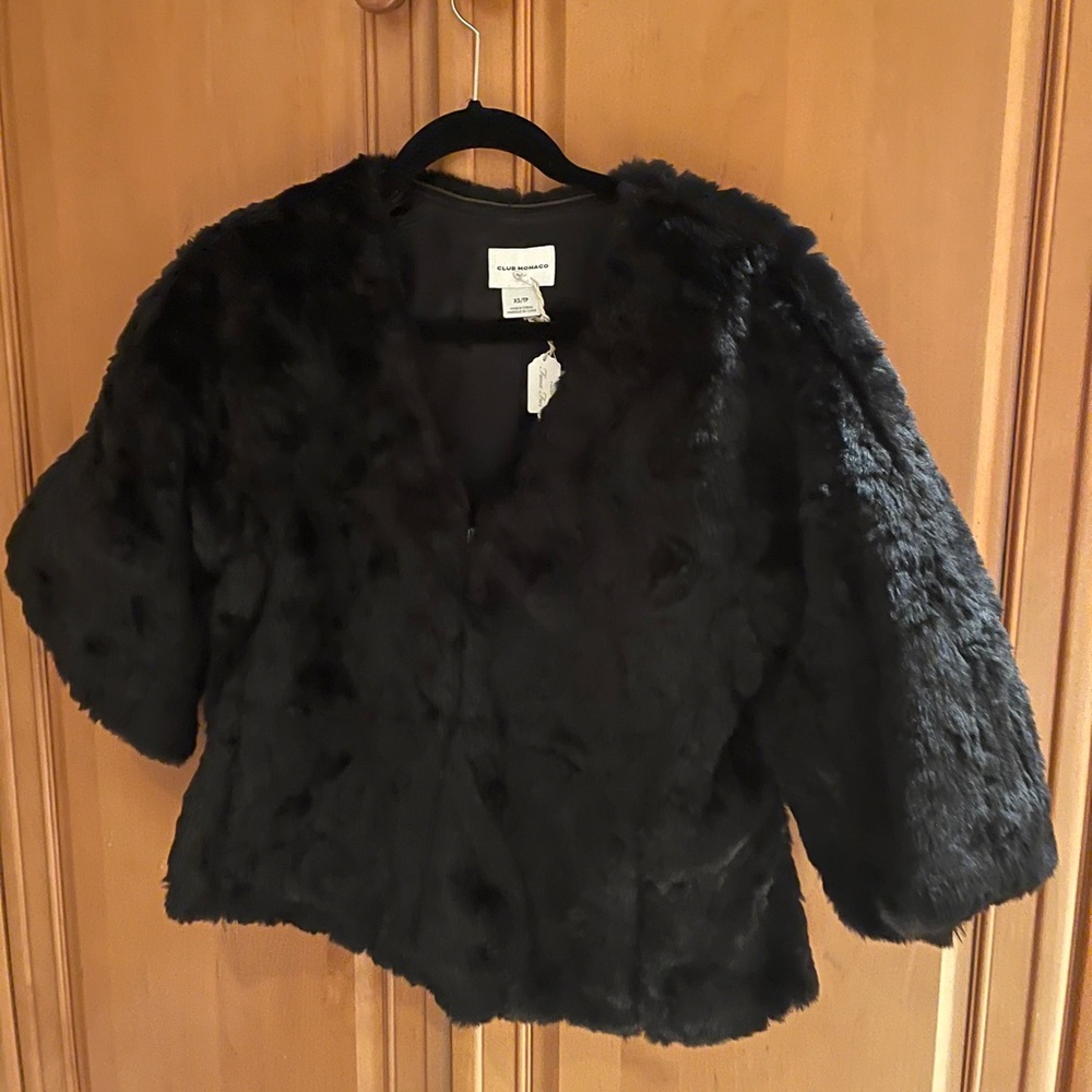 NWT! Club Monaco Faux Fur Crop Jacket